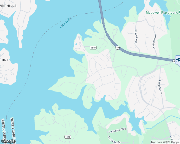 map of restaurants, bars, coffee shops, grocery stores, and more near 16480 Tulloch Road in Charlotte