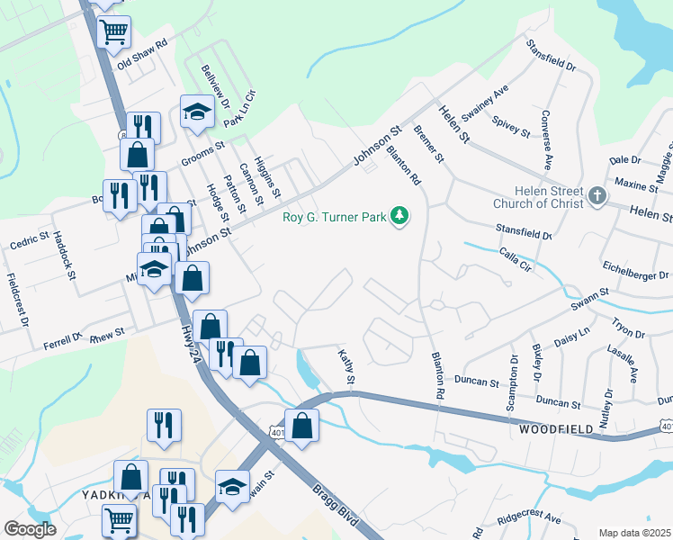 map of restaurants, bars, coffee shops, grocery stores, and more near 1841 Sardonyx Road in Fayetteville