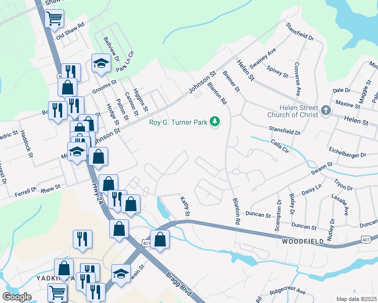map of restaurants, bars, coffee shops, grocery stores, and more near 1861 Sardonyx Road in Fayetteville
