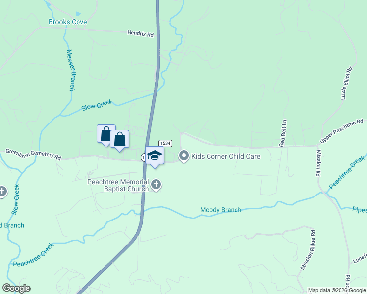 map of restaurants, bars, coffee shops, grocery stores, and more near 200 Upper Peachtree Road in Murphy