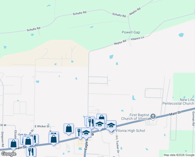 map of restaurants, bars, coffee shops, grocery stores, and more near 7 Aspen Creek Drive in Vilonia