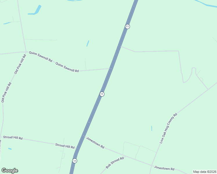 map of restaurants, bars, coffee shops, grocery stores, and more near 5285 North Carolina 11 in Pink Hill