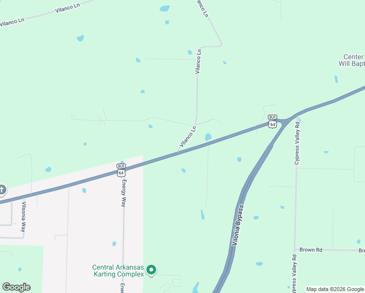 map of restaurants, bars, coffee shops, grocery stores, and more near 1042 U.S. 64 Business in Vilonia
