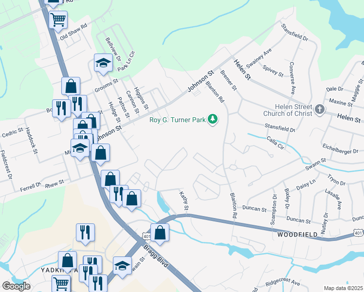 map of restaurants, bars, coffee shops, grocery stores, and more near 1840 Sardonyx Road in Fayetteville