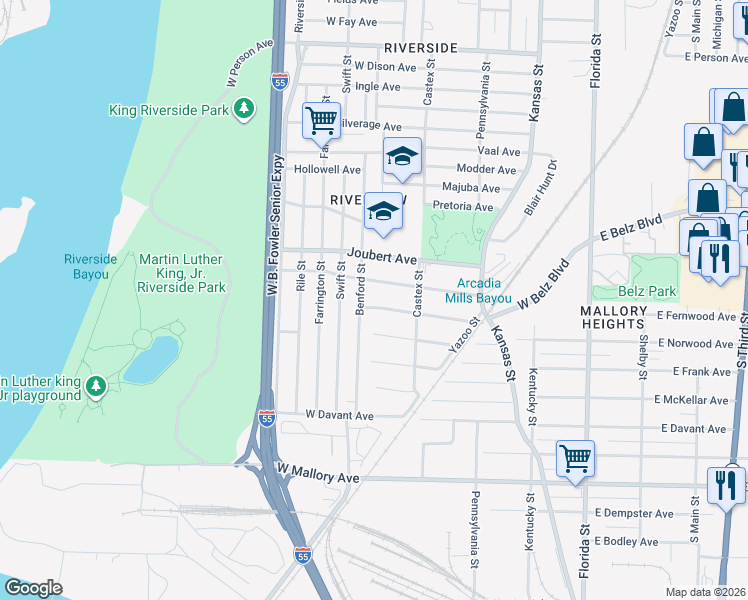 map of restaurants, bars, coffee shops, grocery stores, and more near 275 Holland Avenue in Memphis