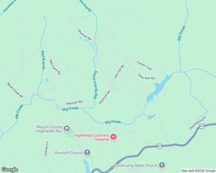 map of restaurants, bars, coffee shops, grocery stores, and more near 556 Shortoff Road in Highlands