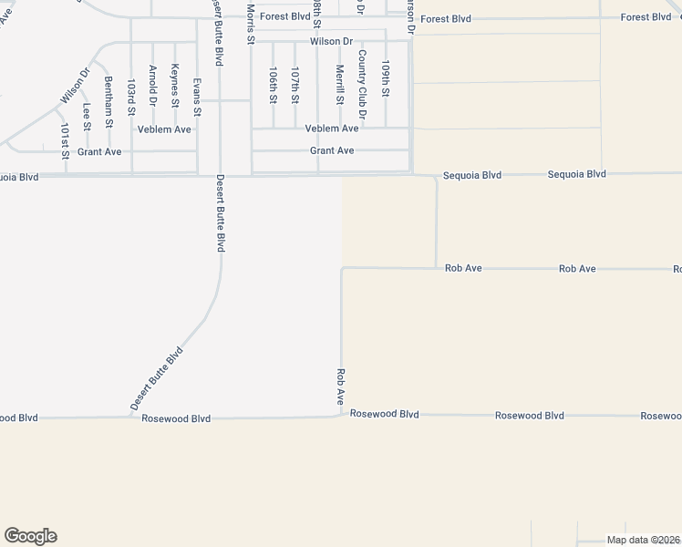 map of restaurants, bars, coffee shops, grocery stores, and more near Rob Avenue in California City