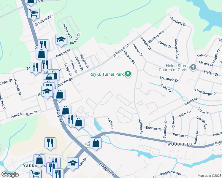 map of restaurants, bars, coffee shops, grocery stores, and more near 1853 Sardonyx Road in Fayetteville