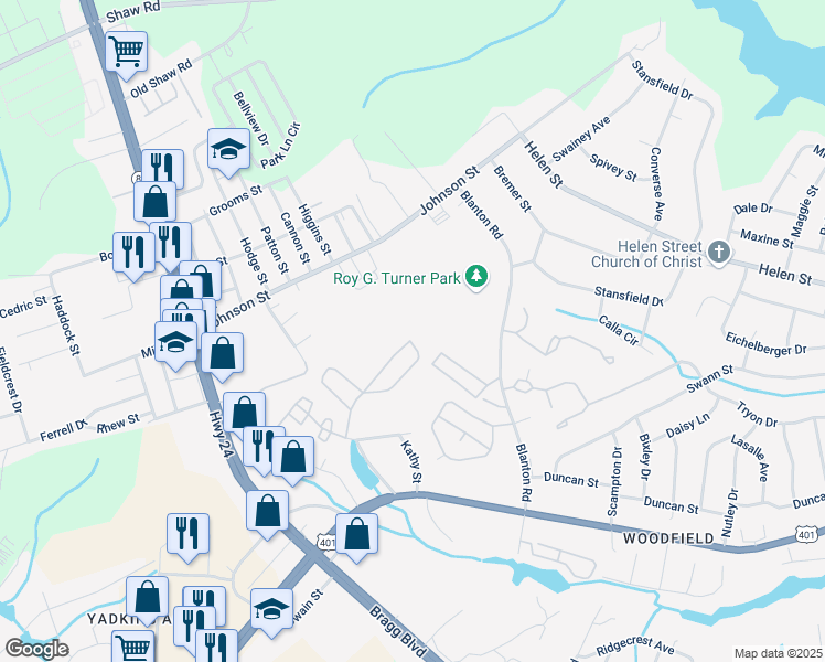 map of restaurants, bars, coffee shops, grocery stores, and more near 1853 Sardonyx Road in Fayetteville