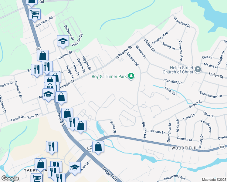 map of restaurants, bars, coffee shops, grocery stores, and more near 1853 Sardonyx Road in Fayetteville