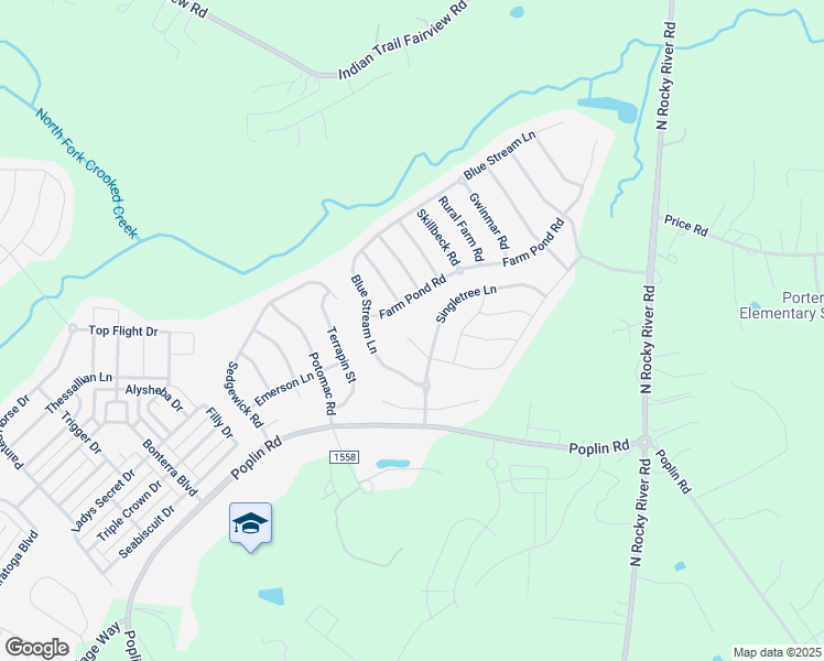map of restaurants, bars, coffee shops, grocery stores, and more near 1010 Lavender Lane in Indian Trail