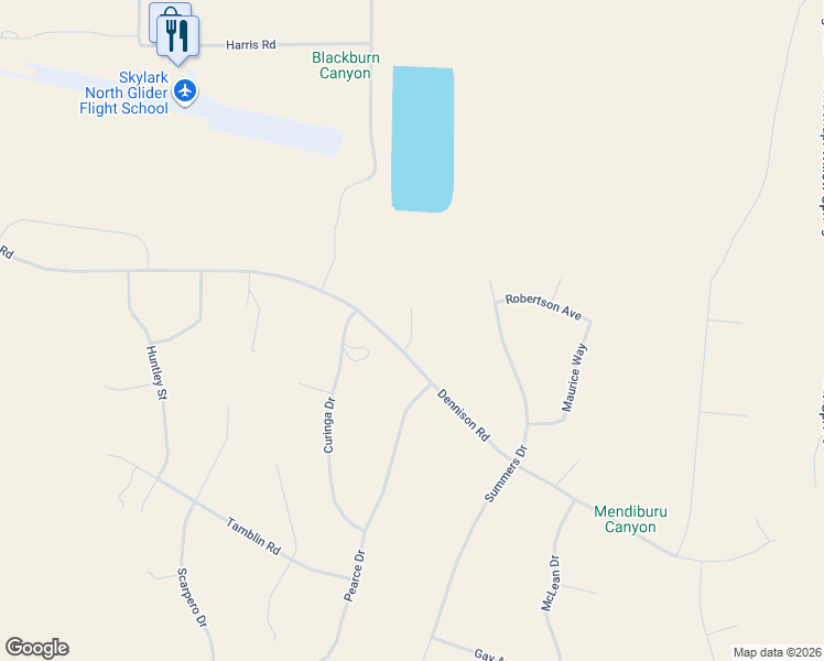 map of restaurants, bars, coffee shops, grocery stores, and more near Harbison Way in Tehachapi