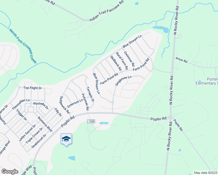 map of restaurants, bars, coffee shops, grocery stores, and more near 1010 Lavender Lane in Indian Trail