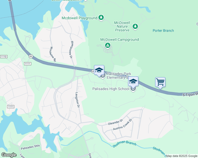 map of restaurants, bars, coffee shops, grocery stores, and more near 15315 York Road in Charlotte