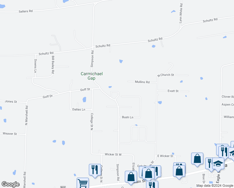 map of restaurants, bars, coffee shops, grocery stores, and more near 12 Camily Court in Vilonia