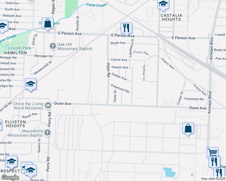 map of restaurants, bars, coffee shops, grocery stores, and more near 1851 Freemont Road in Memphis
