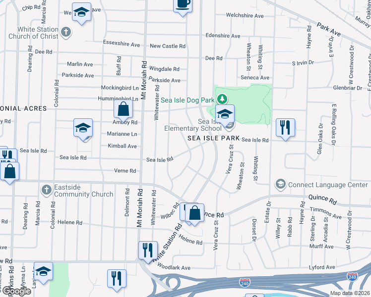 map of restaurants, bars, coffee shops, grocery stores, and more near 1378 Walton Road in Memphis