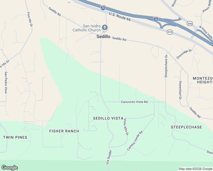 map of restaurants, bars, coffee shops, grocery stores, and more near 13 Canoncito Vista Road in Tijeras