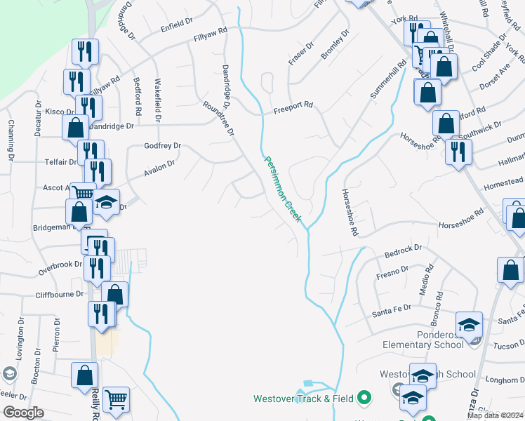 map of restaurants, bars, coffee shops, grocery stores, and more near 508 Chambercomb Court in Fayetteville