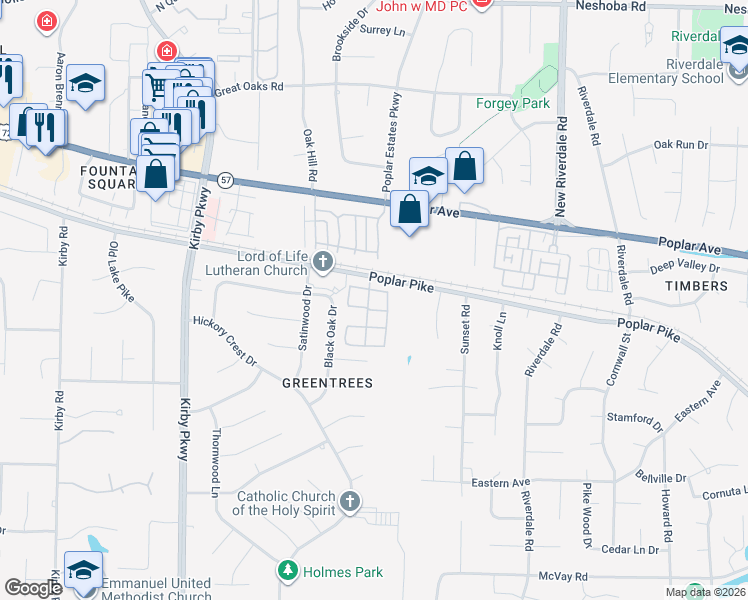 map of restaurants, bars, coffee shops, grocery stores, and more near 2016 Restington Lane in Memphis