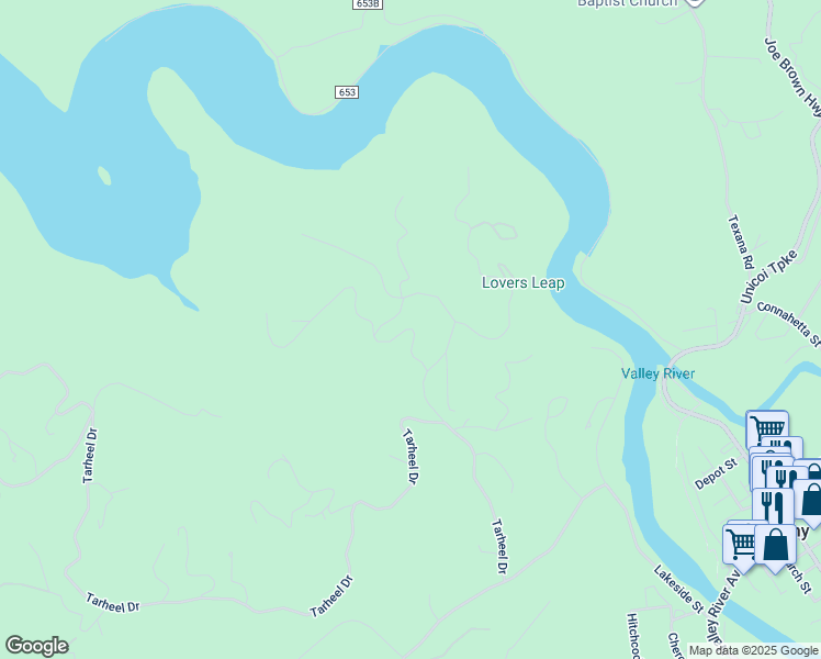 map of restaurants, bars, coffee shops, grocery stores, and more near 50 Lakeshore Drive in Murphy