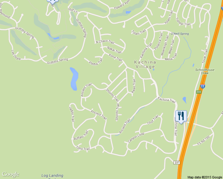 map of restaurants, bars, coffee shops, grocery stores, and more near 551 Hotevilla Trail in Flagstaff