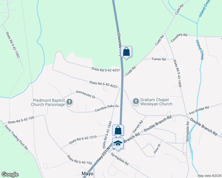 map of restaurants, bars, coffee shops, grocery stores, and more near 886 State Road S-42-4257 in Chesnee