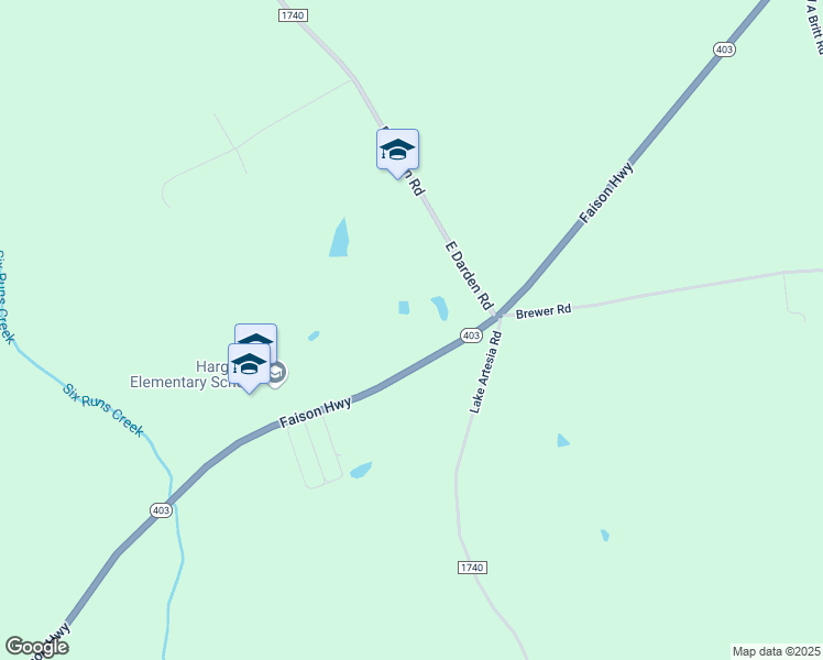 map of restaurants, bars, coffee shops, grocery stores, and more near 8045 Faison Highway in Faison