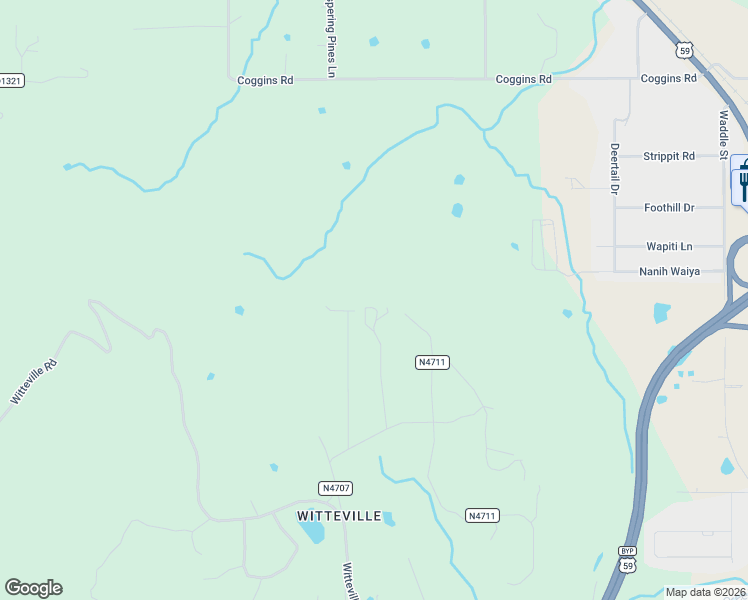 map of restaurants, bars, coffee shops, grocery stores, and more near 104 Mary Sue Lane in Poteau