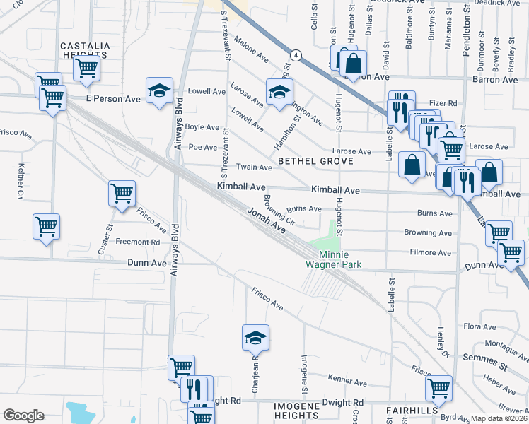 map of restaurants, bars, coffee shops, grocery stores, and more near 2461 Browning Circle in Memphis