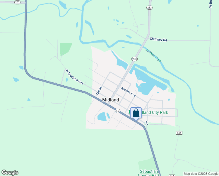 map of restaurants, bars, coffee shops, grocery stores, and more near in Midland