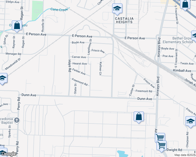 map of restaurants, bars, coffee shops, grocery stores, and more near 1909 Castalia Street in Memphis