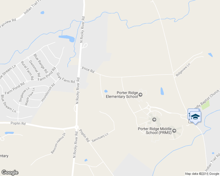 map of restaurants, bars, coffee shops, grocery stores, and more near 1811 Price Road in Indian Trail