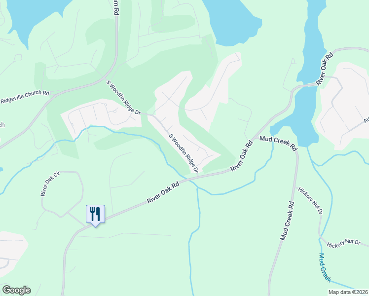 map of restaurants, bars, coffee shops, grocery stores, and more near 352 South Woodfin Ridge Drive in Inman