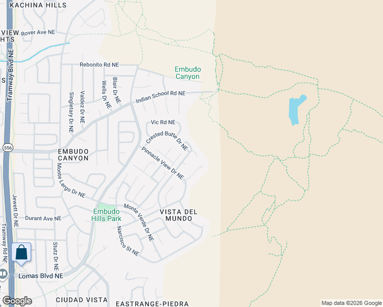 map of restaurants, bars, coffee shops, grocery stores, and more near 14016 Villa Sandia Place Northeast in Albuquerque