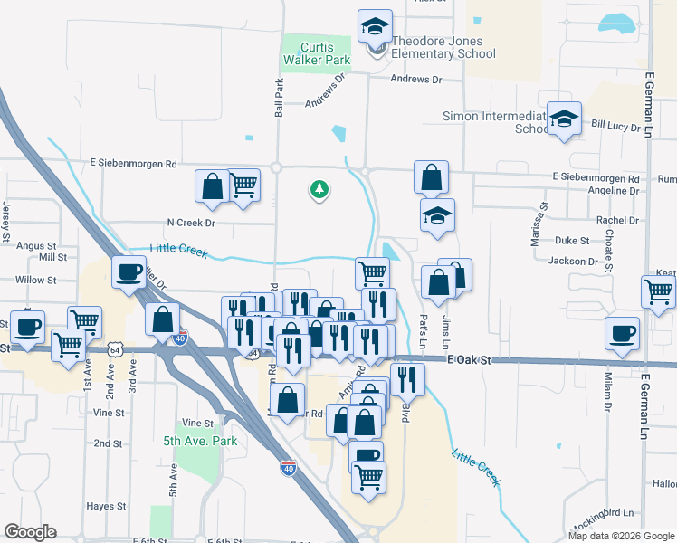 map of restaurants, bars, coffee shops, grocery stores, and more near 6 Pamela Lane in Conway