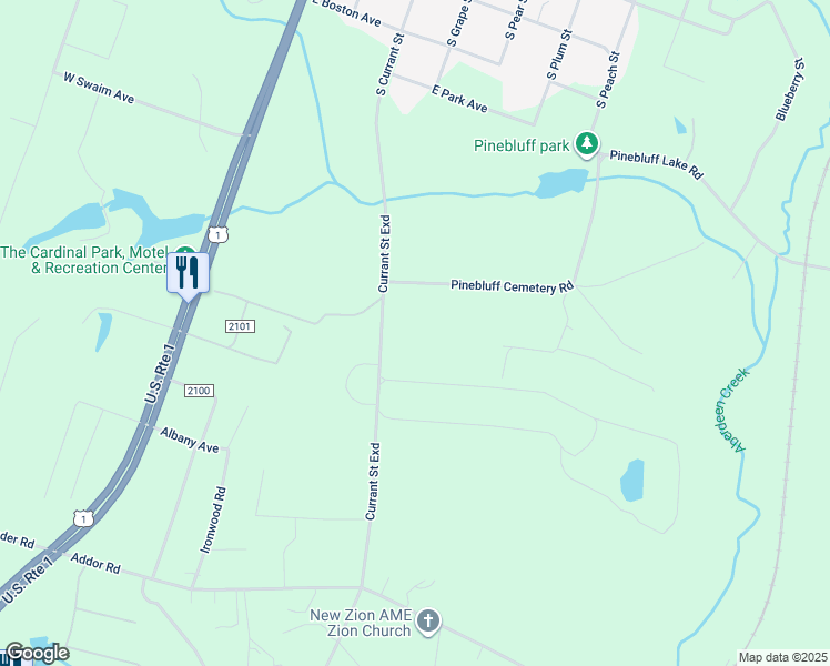 map of restaurants, bars, coffee shops, grocery stores, and more near Currant Street Extension in Moore County
