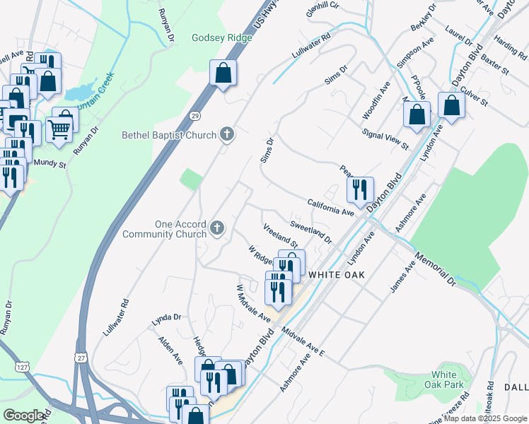 map of restaurants, bars, coffee shops, grocery stores, and more near 299 Vreeland Street in Red Bank