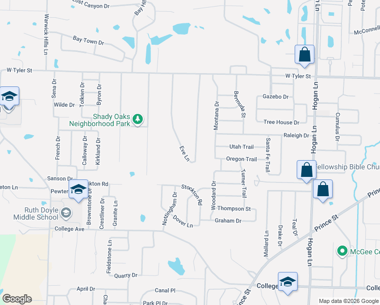 map of restaurants, bars, coffee shops, grocery stores, and more near 30 Eve Lane in Conway