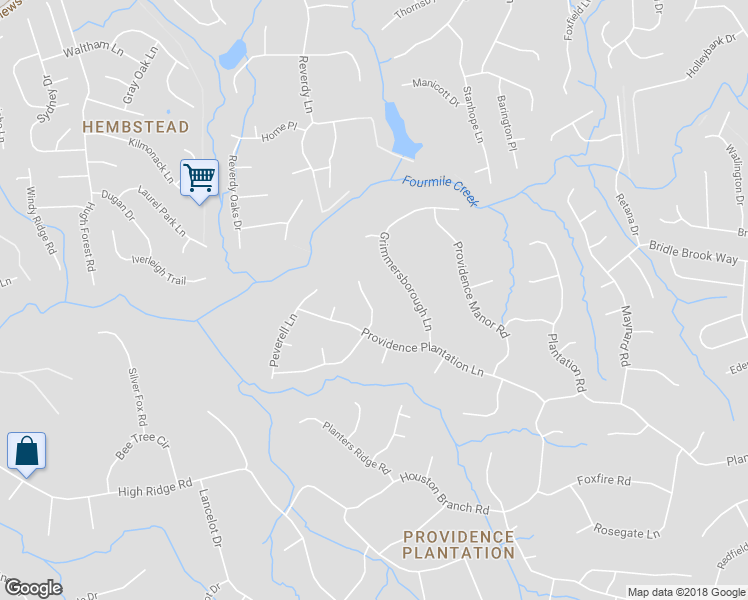 map of restaurants, bars, coffee shops, grocery stores, and more near 2631 Providence Spring Lane in Charlotte
