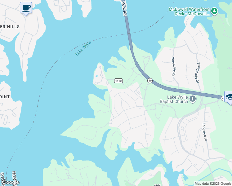 map of restaurants, bars, coffee shops, grocery stores, and more near 16316 Red Fez Club Road in Charlotte