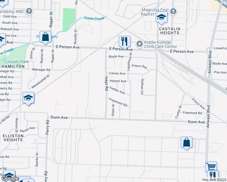 map of restaurants, bars, coffee shops, grocery stores, and more near 1839 Ferber Avenue in Memphis