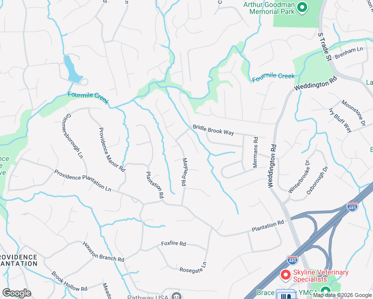 map of restaurants, bars, coffee shops, grocery stores, and more near 2315 Maynard Road in Charlotte
