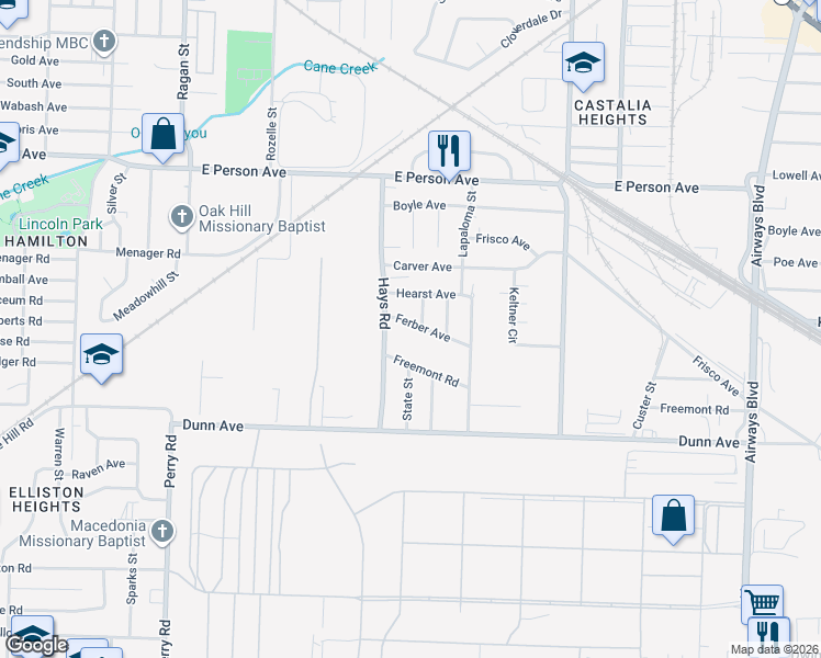 map of restaurants, bars, coffee shops, grocery stores, and more near 1839 Ferber Avenue in Memphis