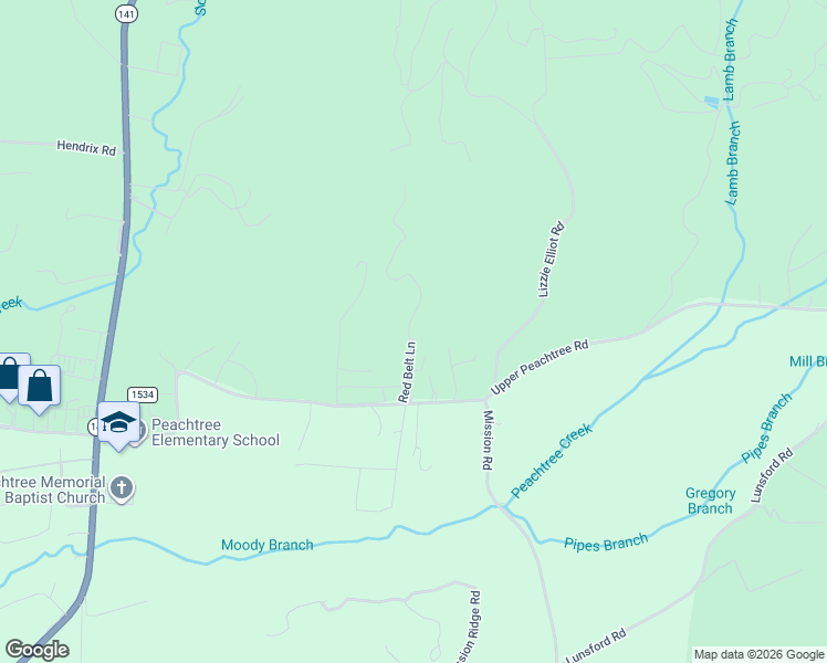 map of restaurants, bars, coffee shops, grocery stores, and more near 168 Cameo Lane in Murphy