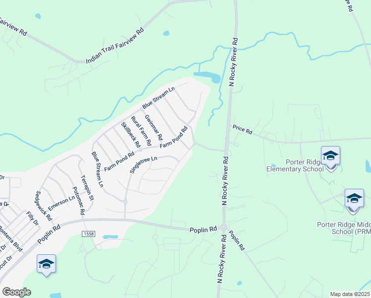 map of restaurants, bars, coffee shops, grocery stores, and more near 1001 Blue Range Road in Indian Trail