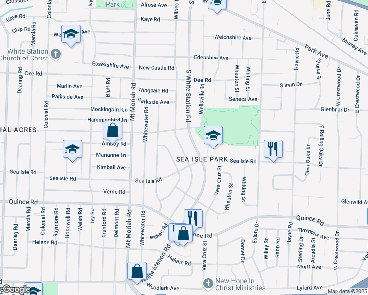 map of restaurants, bars, coffee shops, grocery stores, and more near 1336 Wilbec Road in Memphis