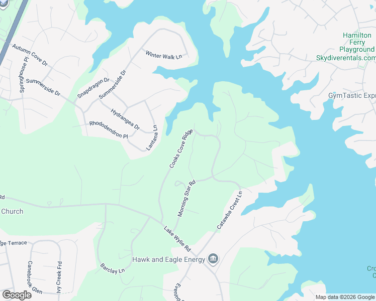 map of restaurants, bars, coffee shops, grocery stores, and more near 804 Cooks Cove Ridge in Clover