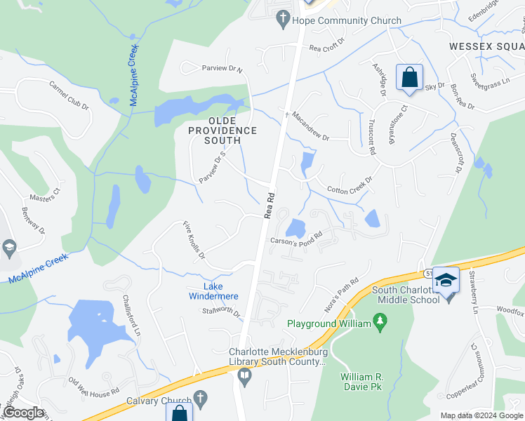 map of restaurants, bars, coffee shops, grocery stores, and more near in Charlotte