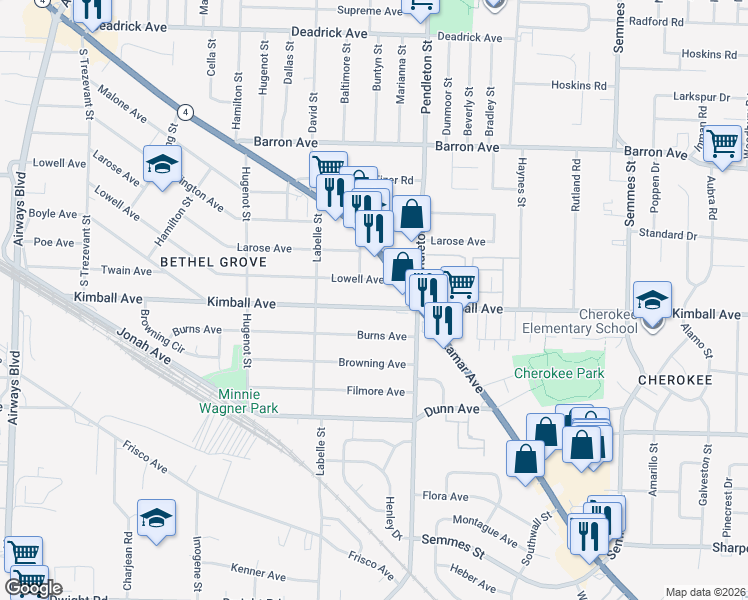 map of restaurants, bars, coffee shops, grocery stores, and more near 2747 Lamar Avenue in Memphis